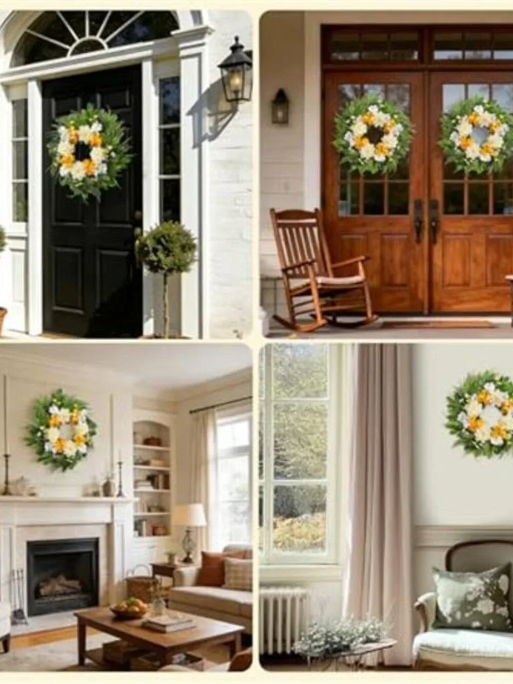 24 Inch Spring Wreath Floral with Peony Ranunculus Hydrangea Flower